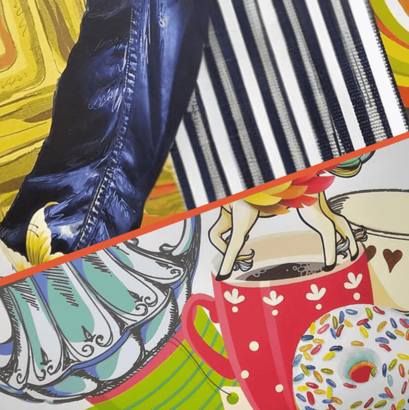 Matte Coating (Top) vs Gloss Coating (Bottom)